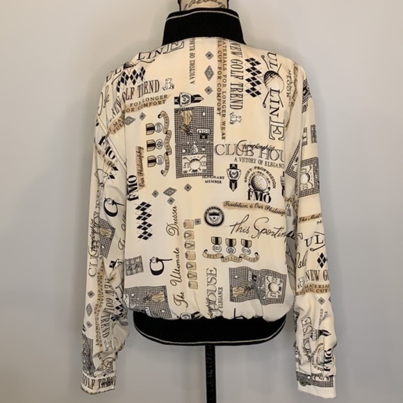 Tail vintage bomber jacket microfiber golf print M - Picture 3 of 9